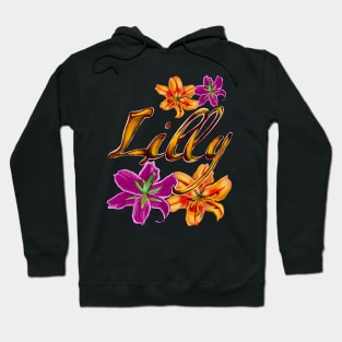 Top 10 best personalised gifts 2022  - Lilly ,personalised,personalized name with painted lilies Hoodie